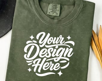 Comfort Colors 1717 Moss T-Shirt Mockup: Folded Mockup (Digital Download)