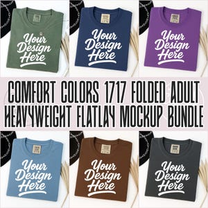 Comfort Colors 1717-T-shirtmodelbundel: zwaargewicht, opgevouwen model (digitale download)