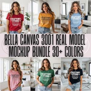 30+ Colors Bella Canvas 3001 Mockup Bundle, BC 3001 Boho Mockup, Bella Canvas Bundle, Best Boho T-Shirt Mockup Bundle, Cozy Trendy Fall