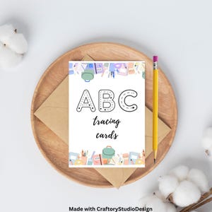 Trazado de letras para preescolar, tarjetas A-Z, trazado del alfabeto A-Z, páginas de trazado de letras, trazado para niños, tarjetas ABC para preescolar