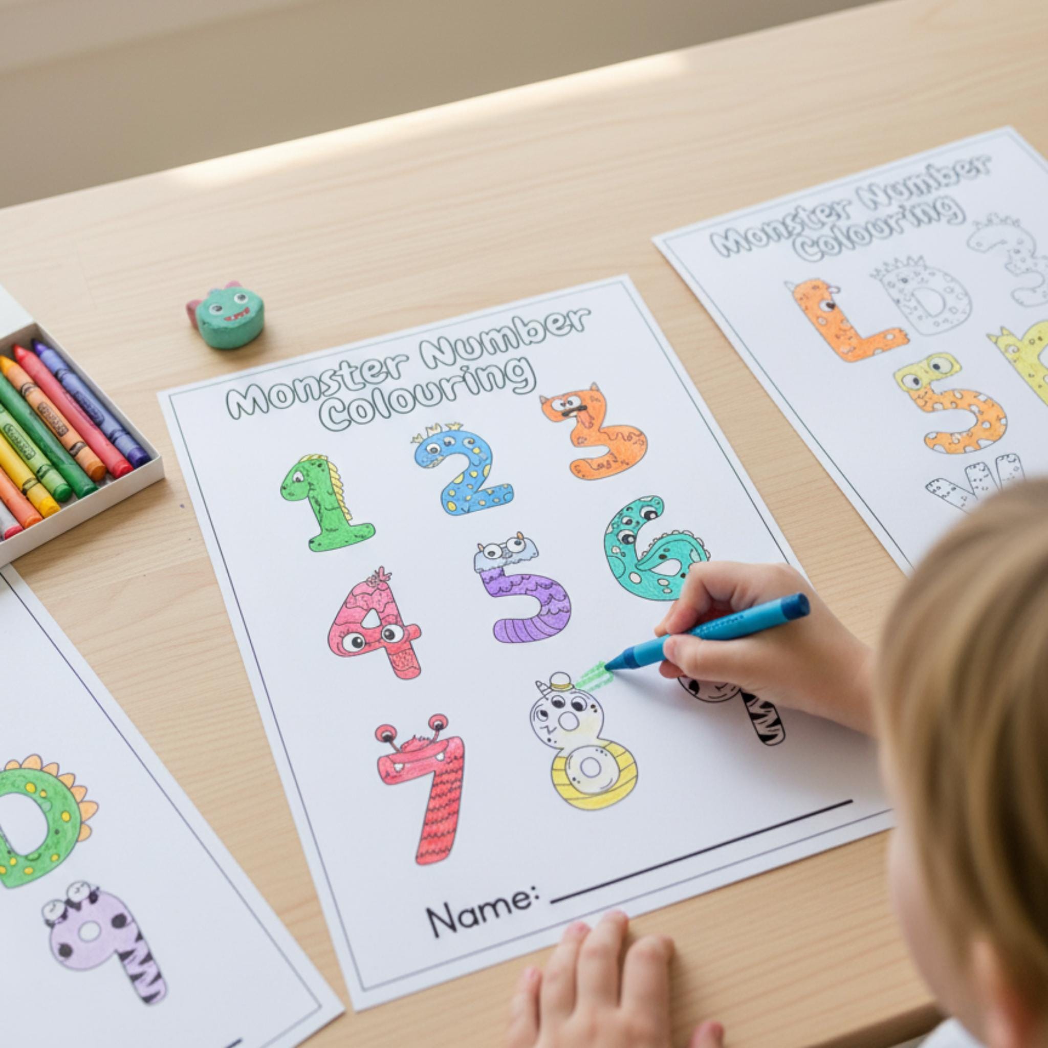 Number Coloring Pages 0-9, Fun Math Activity (PDF Download A4 Size ...