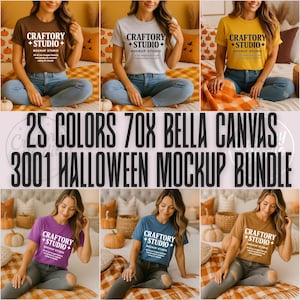 25 Colors Bella Canvas 3001 Mockup Bundle, BC 3001 T-shirt Mock-up, BC 3001 Bundle, Bella Canvas Bundle, Best Boho T-Shirt Mockup Bundle