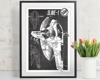 Boba Fett Star Wars Art Print, Patent Poster, Star Wars Gift, Star Wars Poster, Geek Decor, Chalkboard Print, Blueprint Poster