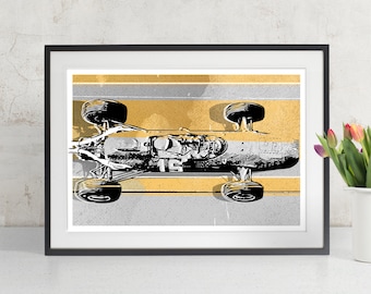 Car Art - Formula 1 vintage race car - Auto Art, Automobile art, Automotive Decor, Man Cave Art, Car Gift, Art Print, Race Car, Garage Art