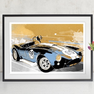 Car Art Ford Shelby Cobra 427 Auto Art, Automobile Art, Automotive Decor, Man Cave Art, Car Gift, Art Print, Race Car Poster, Garage Art image 1