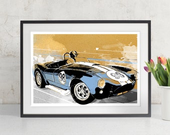 Car Art - Ford Shelby Cobra 427 - Auto Art, Automobile Art, Automotive Decor, Man Cave Art, Car Gift, Art Print, Race Car Poster, Garage Art