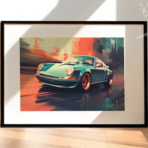 Porsche 911 Classic Sports Car Poster | Gift for Porsche Lovers | Gift for Him | Car Lover Gift | Available as Print, Canvas Art or Framed