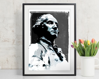 George Washington - President - Art Print, George Washington Art, American President portrait, Classroom Decor, George Washington poster