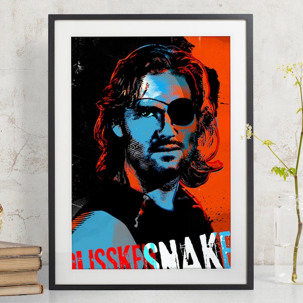 Escape From New York - Snake Plissken - Kurt Russell Movie Poster, John Carpenter fan art illustration, Art Print, Poster Art, Gift for Guys