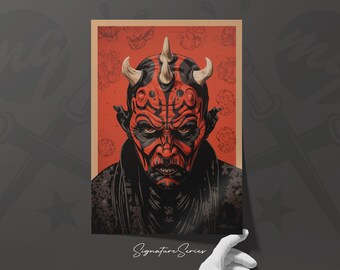 Darth Maul Star Wars Fan Art - Limited Edition Signature Series, Collectible Star Wars Fan Gift, Available as Print or Canvas