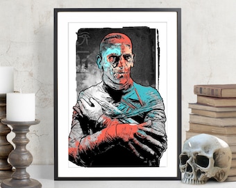 The Mummy, classic horror movie monster Art Print, vintage monster movie Poster, Gothic macabre home decor