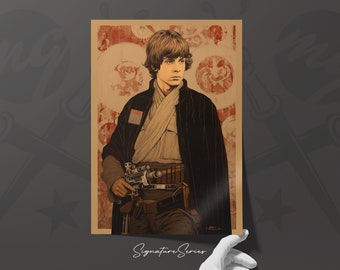 Samurai Luke Skywalker Star Wars Art Print - Limited Edition Signature Series, Japanese Wood Block style Poster, Fan Art Illustration