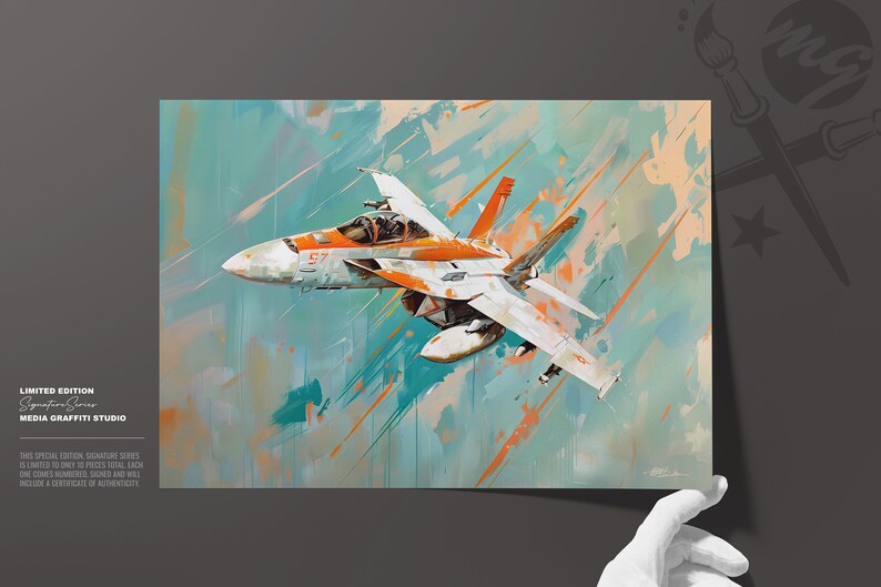 Exclusive F-18 Super Hornet Aircraft Artwork, Collector's Limited Edition Print Series Ideal Gift for Pilots and Aviation Lovers image 2