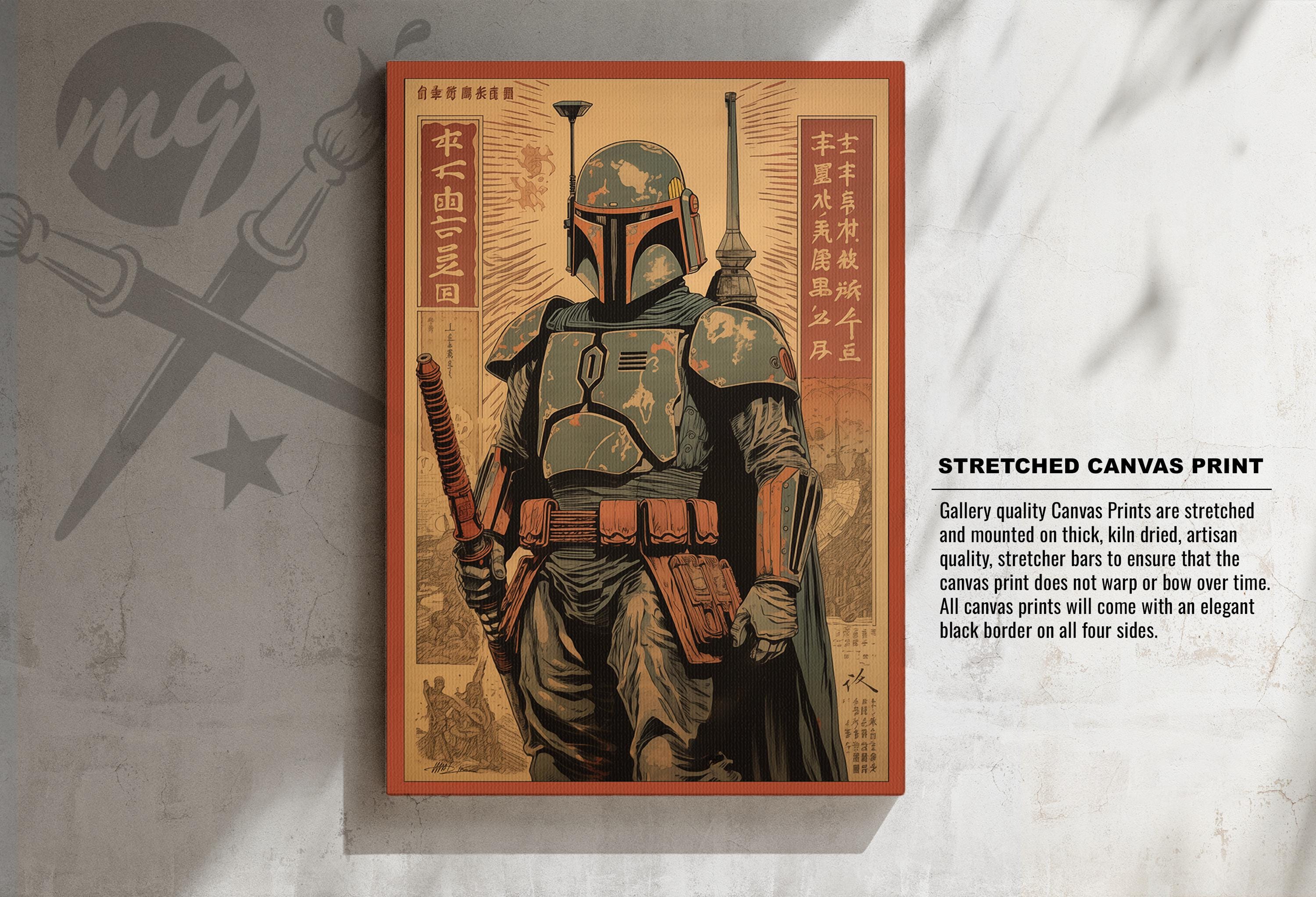 Samurai Boba Fett Star Wars Art Print | Japanese Wood Block Style