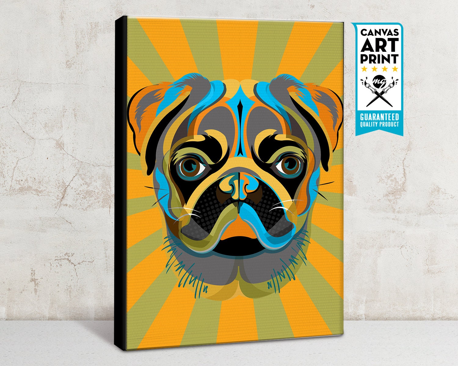 PUG Art Dog Poster | Etsy