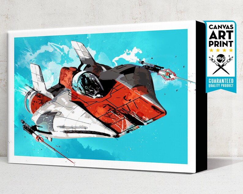 Star Wars Poster A-Wing Starfighter Star Wars Art, Art Print, Star Wars print, fan art illustration, Star Wars gift, watercolor art. image 7