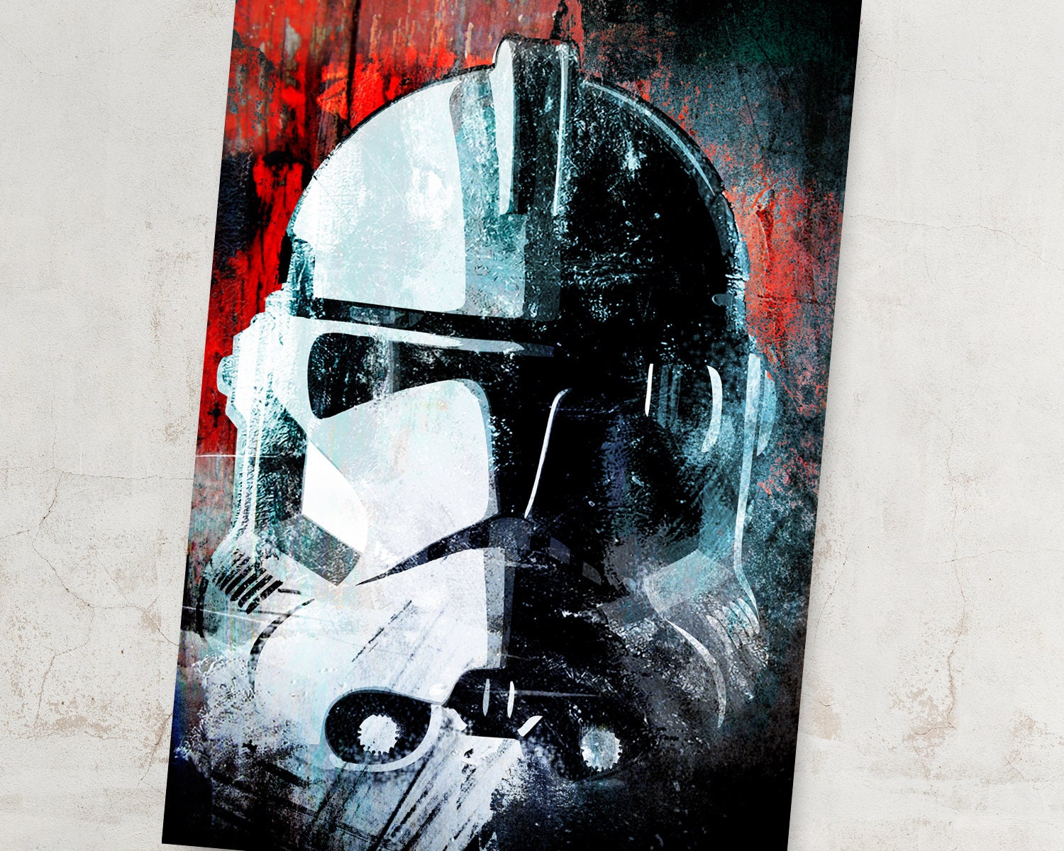 kalligrafie beest Bondgenoot Star Wars Clone Trooper Art Print Poster Star Wars Helmet - Etsy