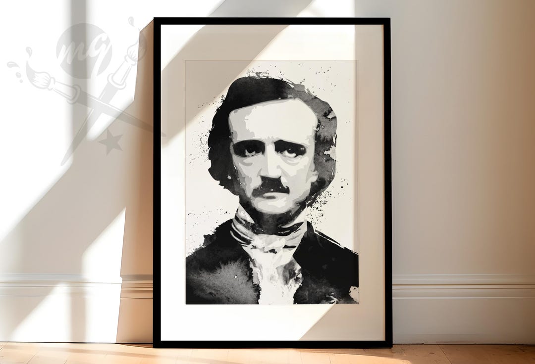 Edgar Allan Poe Portrait, Watercolor Illustration, Gothic Art Print ...