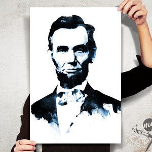 Abraham Lincoln President Art Print, Abraham Lincoln art, American President art, Abraham Lincoln poster, Portrait painting, USA decor image 3