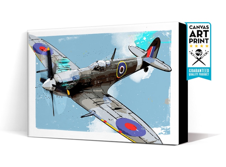Spitfire Fighter Jet Plan Large Poster Art Print Black /& White in Card or Canvas