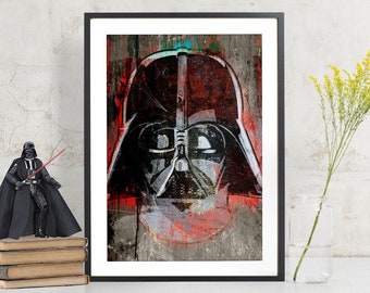 Star Wars Darth Vader Art Print, Star Wars Gift, Darth Vader Helmet, Poster, fan art illustration, Geek Decor, Star Wars Art, Pop Art