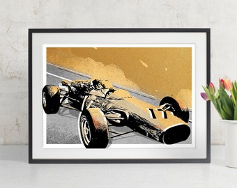 Car Art - Formula 1 vintage race car - Auto Art, Automobile Art, Automotive Decor, Man Cave Art, Car Gift, Art Print, Race Car, Garage Art