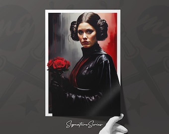 Goth Sith Princess Leia Star Wars Fan Art - Limited Edition Signature Series, Collectible Star Wars Fan Gift, Available as Print or Canvas