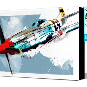 Art d'avion vintage Mustang P-51, affiche de la seconde guerre mondiale, décoration d'avion, impression d'avion, impression d'avion vintage, art de l'aviation, cadeau de pilote, image 7