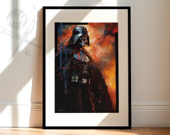 Darth Vader Mustafar, Star Wars Fine Art Illustration | Collectible Star Wars Gift, Available as Print or Canvas | Fan Art