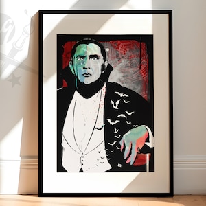 Dracula, Vampire, classic horror movie monster Art Print | Vintage monster movie Poster, Gothic macabre home decor