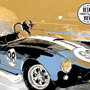 Car Art Ford Shelby Cobra 427 Auto Art, Automobile Art, Automotive Decor, Man Cave Art, Car Gift, Art Print, Race Car Poster, Garage Art image 4