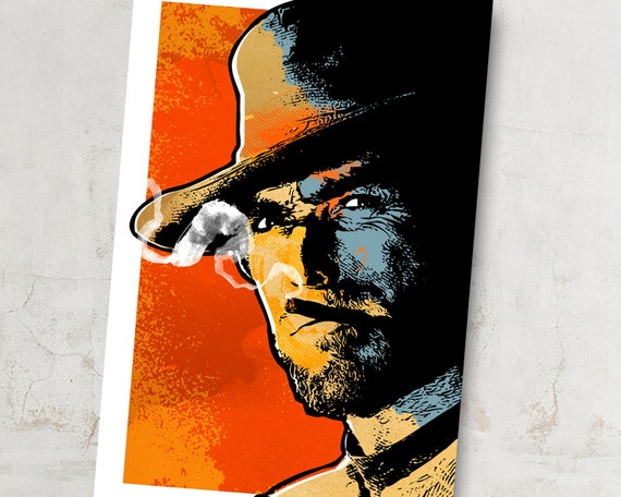 Clint Eastwood actor wall cloth high quality Canvas print art gift