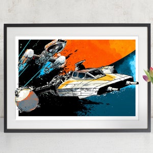 Star Wars Rogue One Art - Y-Wing Starfighter - Star Wars Poster, Art Print, Star Wars Fan Art Print, Rebel Y-Wing fighter, Star Wars Gift