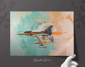 Exclusive F-16 Fighting Falcon Aircraft Artwork, Collector's Limited Edition Print Series - Ideal Gift for Pilots and Aviation Lovers