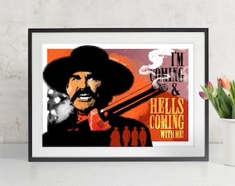 Tombstone Kurt Russell as Wyatt Earp, Movie Quote Poster, fan art illustration, Art Print, Poster Art, Western Art, Man Cave, Western decor