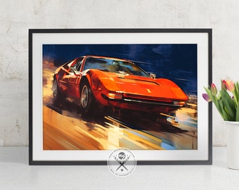 Ferrari 308 fine art illustration available as a poster print or canvas art