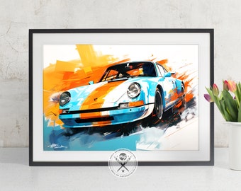 PORSCHE Art Print | Available as a poster print or canvas art | Gift for Car Lovers and Porsche Enthusiasts