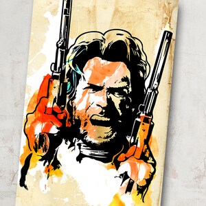 Clint Eastwood Josey Wales fan art, Clint Eastwood Poster, Art Print, illustration, Clint Eastwood western cowboy art, Pop Art image 2