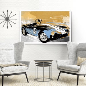 Car Art Ford Shelby Cobra 427 Auto Art, Automobile Art, Automotive Decor, Man Cave Art, Car Gift, Art Print, Race Car Poster, Garage Art image 8