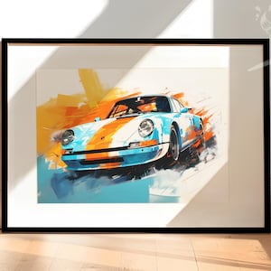 Porsche fine art Illustration | Gift for Car Lovers and Porsche Enthusiasts | Available as Art Print, Canvas or Framed Wall art