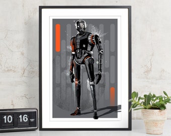 Star Wars Art - Rogue One K-2SO - Star Wars Poster, Art Print, Star Wars Fan Art Print, Star Wars Poster, Geekery Art, Star Wars gift