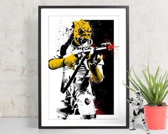 Star Wars Poster, Bossk the Bounty Hunter, Art Print, Star Wars Gift, Geek Decor, Pop Art Retro Movie Poster, Wall Art, Fan Art illustration