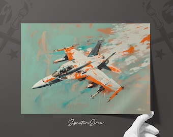 Exclusive F-18 Hornet Aircraft Artwork, Collector's Limited Edition Print Series - Ideal Gift for Pilots and Aviation Lovers