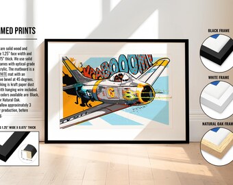 F-86 Sabre Jet Art Print | Pop Art Airplane Decor, Fighter Jet