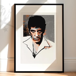 Al Pacino as Scarface Art Print | Scarface poster, fan art illustration, Scarface print, Pop Art, Poster, Man Cave, Gift for Guys
