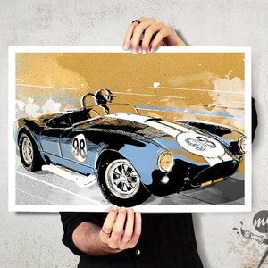 Car Art Ford Shelby Cobra 427 Auto Art, Automobile Art, Automotive Decor, Man Cave Art, Car Gift, Art Print, Race Car Poster, Garage Art image 3