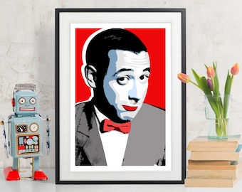 Paul Reubens, Pee Wee Herman, Fan Art Illustration, Movie Poster Art Print