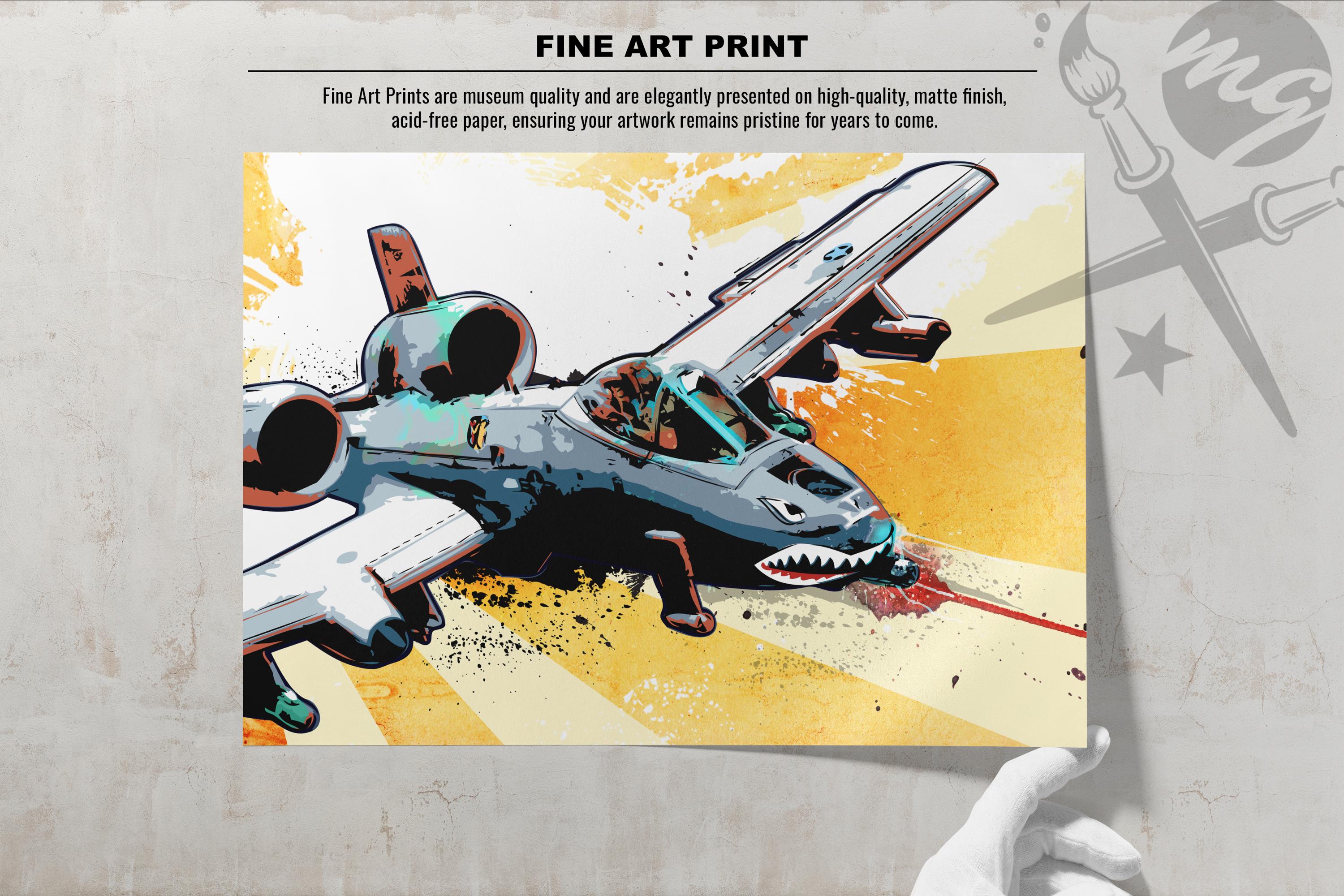 A-10 サンダーボルト II 手描きアート A-10 Thunderbolt Pop Art Print | Military Airplane Decor, Great