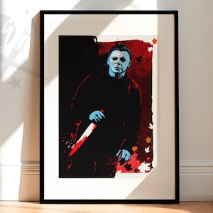 Michael Myers 1978 Halloween Horror Movie Art Print | Michael Myers Poster, Halloween Gift