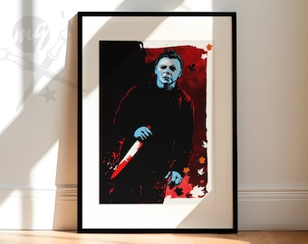 Michael Myers 1978 Halloween Horror Movie Art Print | Michael Myers Poster, Halloween Gift